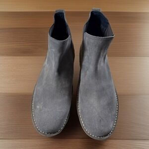 NEW Hawke & Co Men's Skylark Grey Suede & Textile Chelsea Boots Round Toe 11